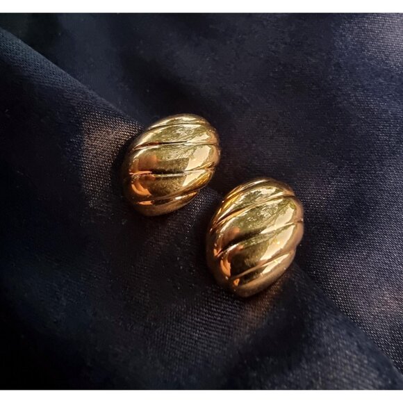 Vintage NAPIER 1990s Signed Gold Toned Earrings - Picture 7 of 7